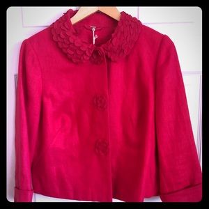 New, never worn. Boden, hot pink linen jacket.